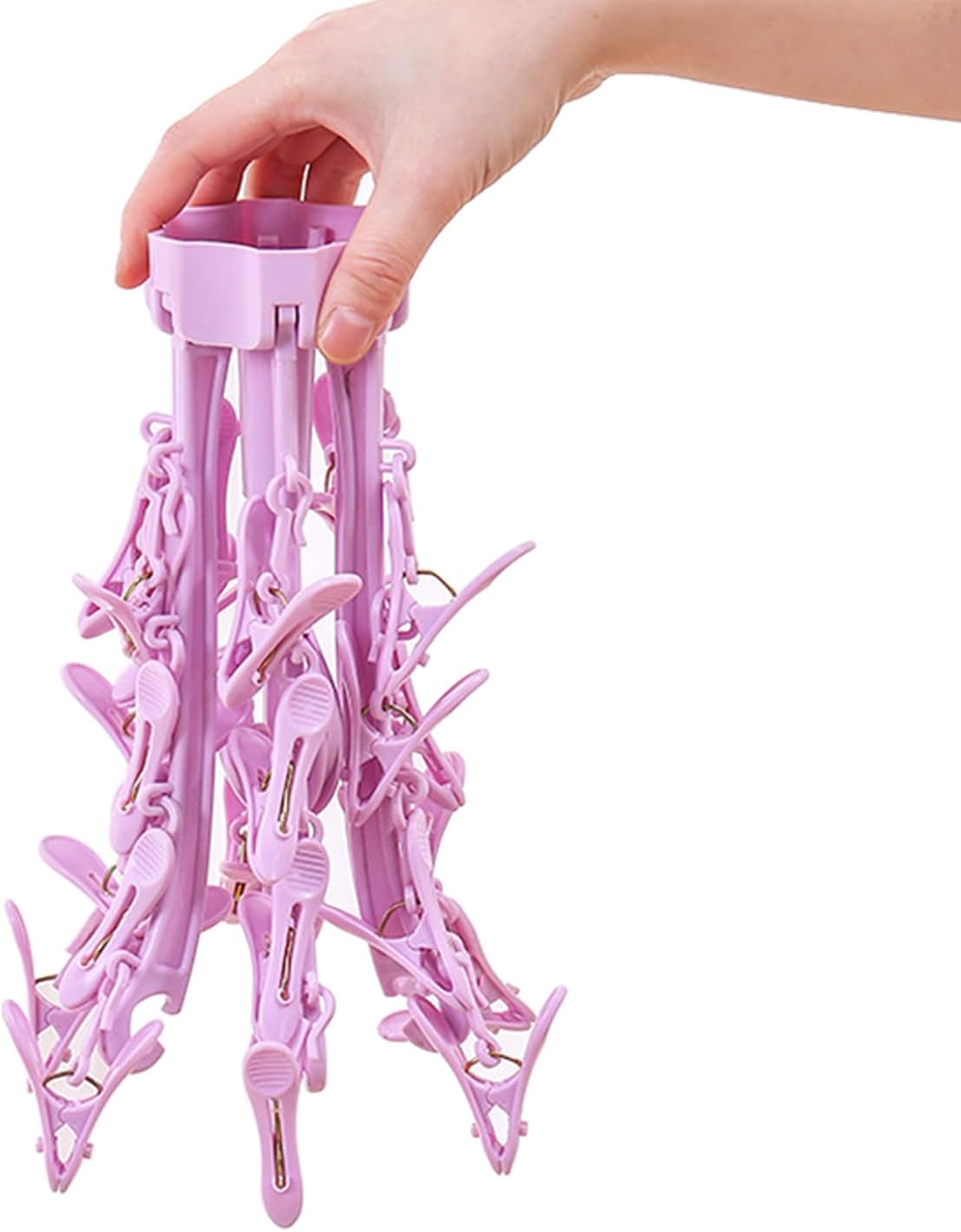 Foldable Drying Rack with 24 Clips for Drying Socks Lingerie Baby Clothes Drying Towels Rotatable Sock Drying Rack