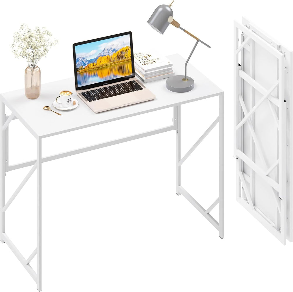 Elephance Folding Desk Writing Computer Desk for Home Office No-Assembly | St...