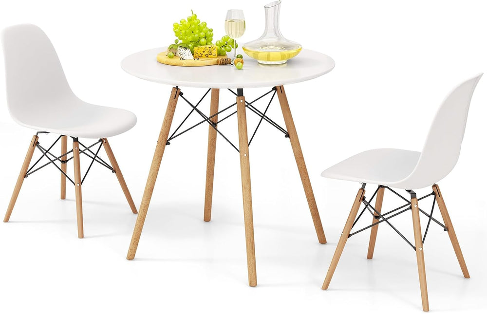 GIANTEX Dining Table Set for 2, 31.5" Round Table, Plastic Seats