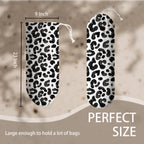 White Leopard Print Plastic Bag Holder, Wall Mount Grocery Bags Organizer, Animal Car Trash Bags, Kitchen Housewarming Gifts for Women Family Friends Grandma Mom, Kitchen Pattern Garbage Bag 60