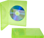Maxtek 14mm Transparent Green Standard Single Capacity DVD Case with Outter Clear Sleeve Compatible for Xbox Game Discs, 100 Pieces Pack