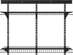 ClosetMaid MaxLoad Heavy Duty Wall Shelf Kit for Garage, 2 Shelves, Adjustable ShelfTrack Wire Shelving, Black Finish