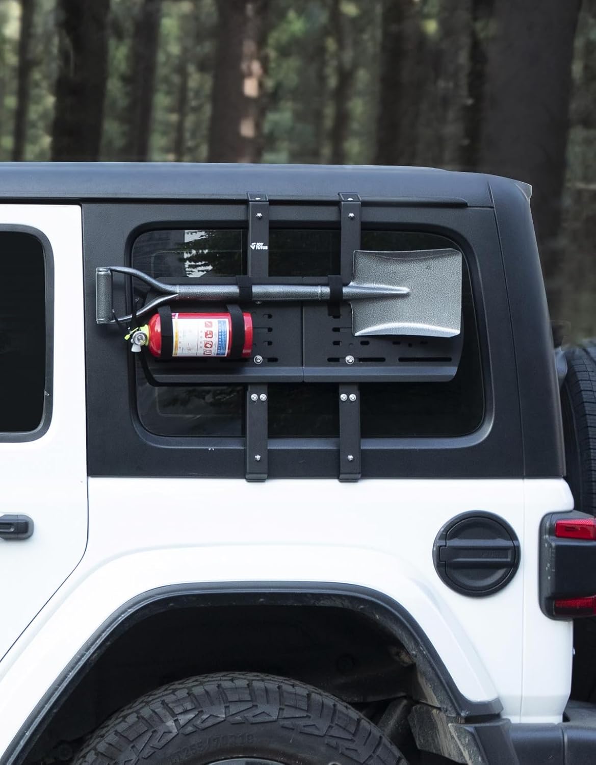 JOYTUTUS Rear Window Storage Molle Panel Kit Compatible with Wrangler JL 2018-2026(Hard Top Only), Wrangler Cargo Bracket for Recovery Traction Boards Gas Can Shovel Mount 2Pcs