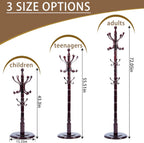 Solid Wooden Coat Rack Stand, Coat Racks Freestanding with 14 Hooks, Natural Birch Wood Coat stands with Sturdy Round Base, Tree Coat Hanger Standing for Entryway Bedroom Office (Ruyi Hook)