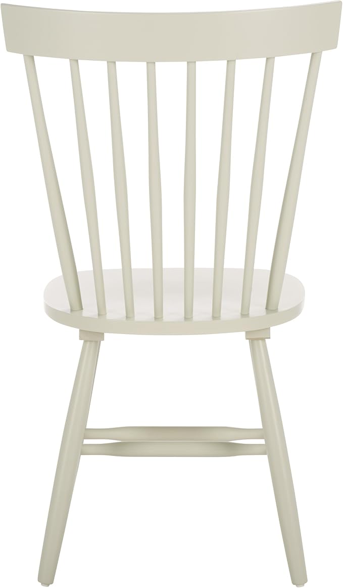 SAFAVIEH Home Collection Parker Farmhouse Off-White Spindle Windsor Solid Wood Dining Chair Set of 4
