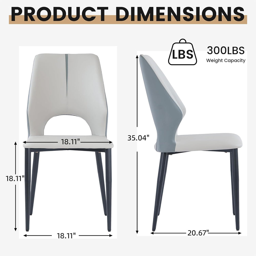 Upholstered Dining Chairs Set of 2, Modern PU Leather Dining Room Kitchen Sid...