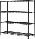 SINGAYE 4 Shelves Adjustable Shelf Heavy Duty Shelf 1400LBS Wire Storage Shelving Metal Organizer Wire Rack Black 18Dx46Wx59H