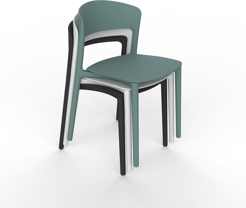 LESHI Plastic Dining Chairs,Modern Dining Chairs Quick Assembly Simple Kitche...