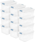 Sterilite Latching Box with Lids for Home and Office, 64 Quart, 12-Pack | Heavy-Duty and Stackable Plastic Containers with Latches for Closet, Cabinet, Bedroom, Bathroom and Dorm Room Organization