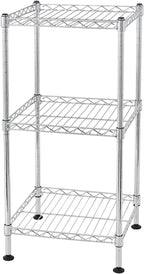 Three-Layer Kitchen Storage Rack, Floor-Standing Multi-Layer Storage Shelf, Household Bathroom Balcony Metal organizing Rack, no-Installation Adjustable Multifunctional Storage Rack