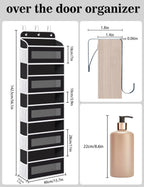 Over The Door Organizer, 5 Shelves Closet Door Hanging Organizer with 10 Mesh Pockets, Nursery Closet Organizers, Baby Essentials, Dorm Room Essentials for Girls