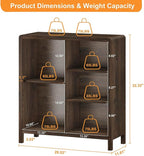 FATORRI 5 Cube Bookshelf, Wood Bookcase with 3 Adjustable Shelves, Farmhouse Cube Storage Organizer Shelf for Small Space Bedroom Living Room (Dark Walnut)