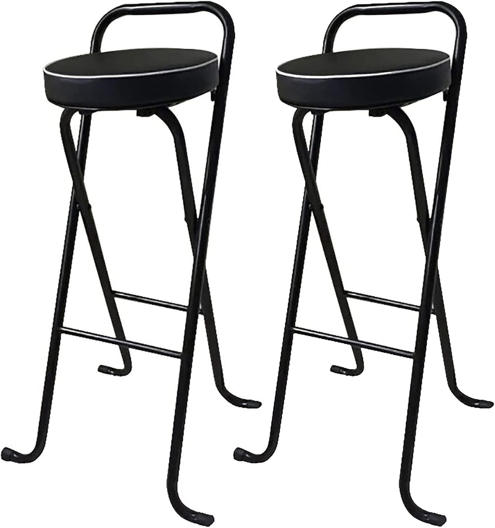 Folding Bar Stool, Portable Folding Stool Chair Heavy Duty, Indoor Tall Bar s...