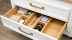 Bamboo Drawer Dividers, 16.5"-22" Adjustable Expandable Organizers, 4 Pack, Tension Mount, Slip Resistant, for Kitchen and Home