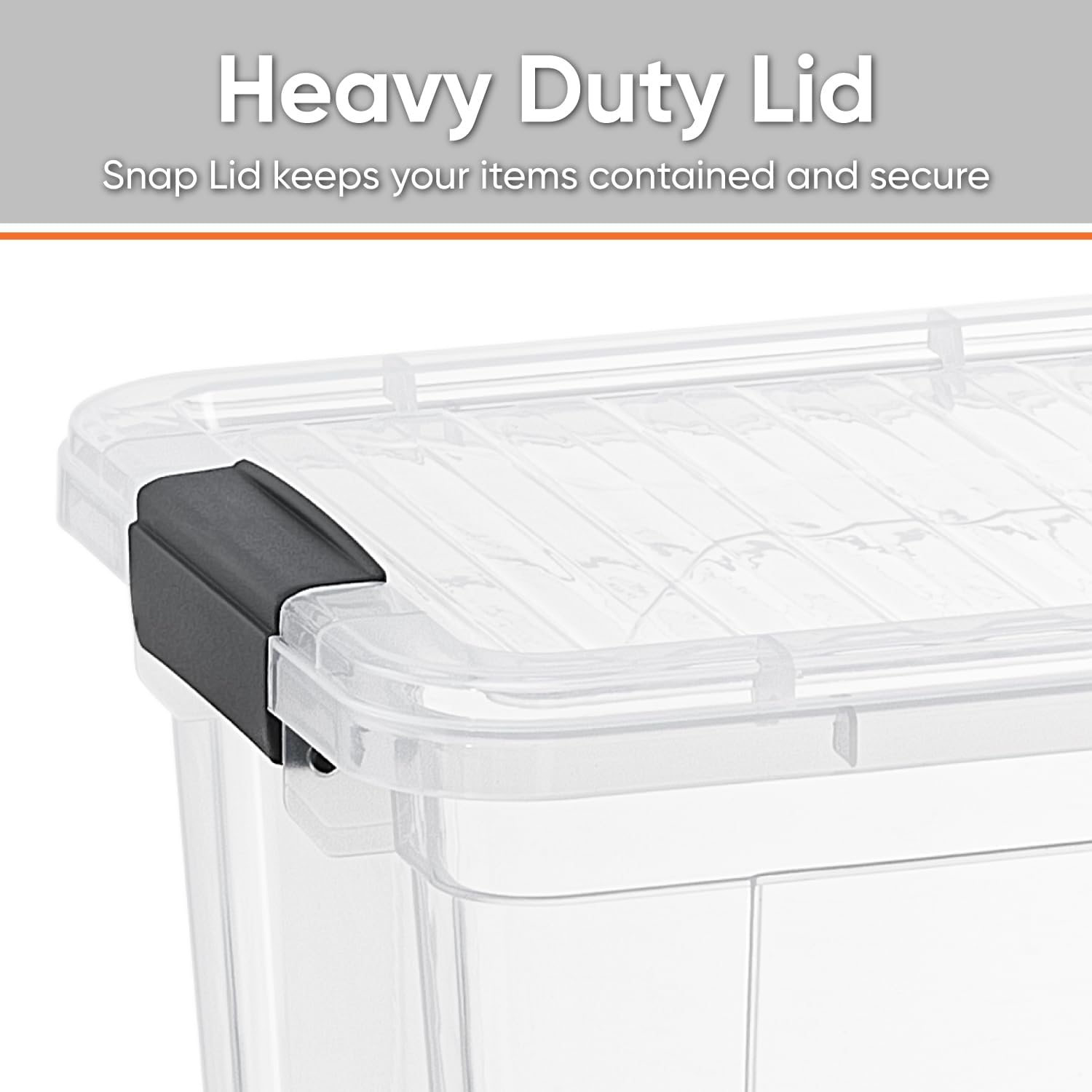 Superio Clear Storage Boxes with Lids, 26 Quart Plastic Container Bins for Organizing, Stackable Crates, BPA Free, Non Toxic, Odor Free, Organizers for Home, Office and Dorm, 6 Pack