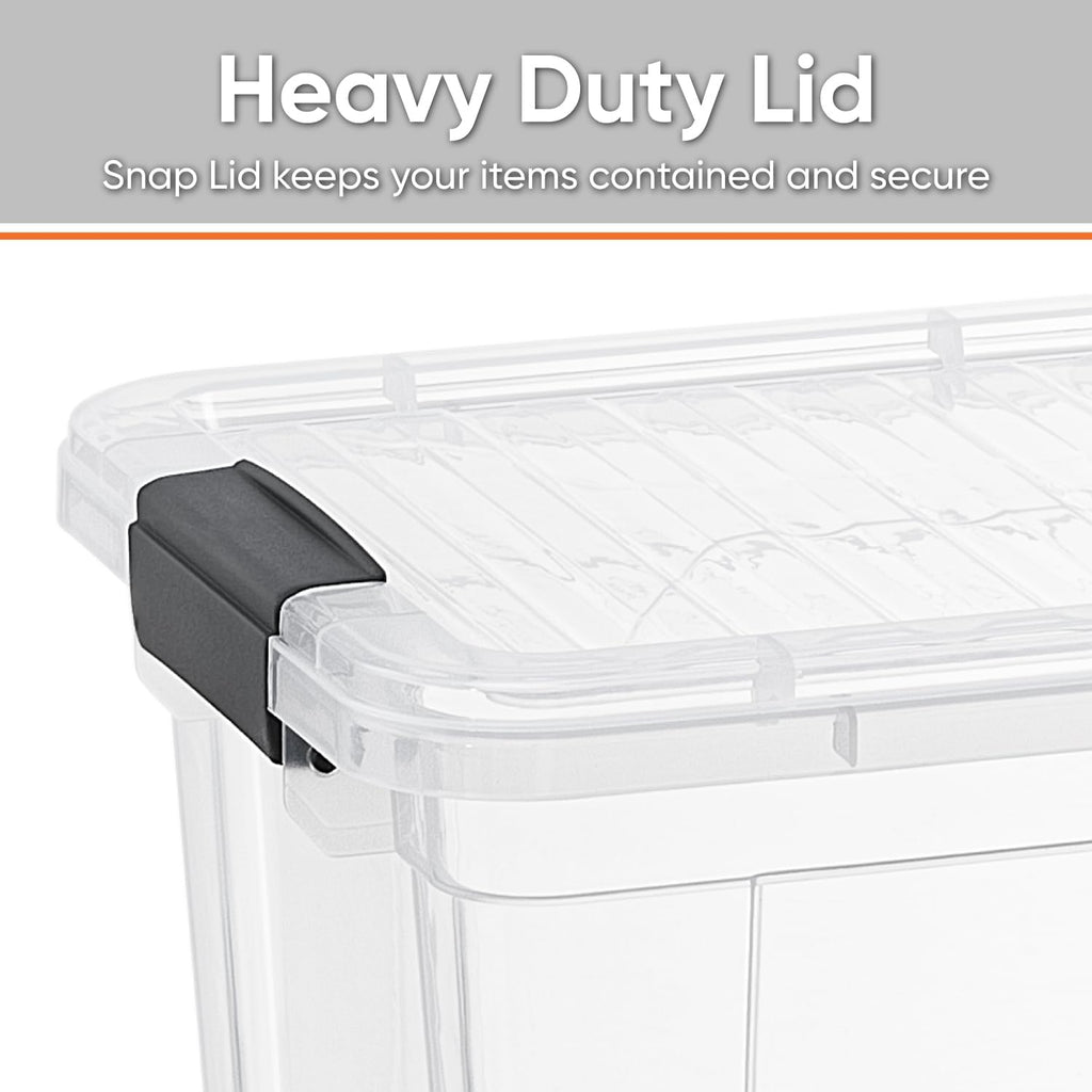 Superio Clear Storage Boxes with Lids, 8.7 Quart Plastic Container Bins for Organizing, Stackable Crates, BPA Free, Non Toxic, Odor Free, Organizers for Home, Office and Dorm, 6 Pack