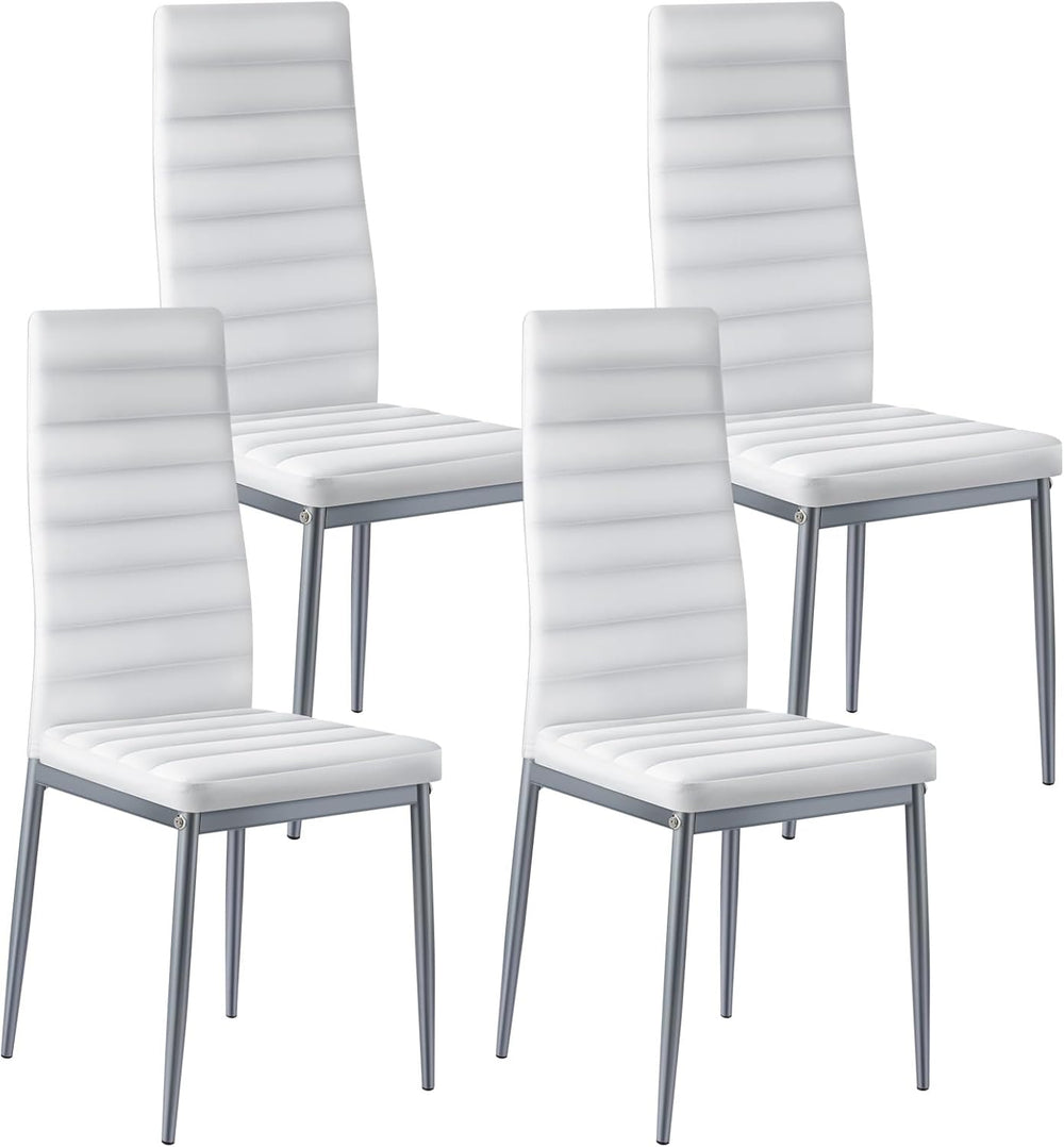 VEVOR Modern Dining Room Accent Chairs Set of 4, Upholstered Leather Side Cha...
