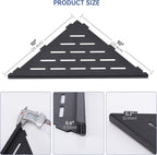 DAYONE Matte Black Corner Shower Shelf 2 Pack 10", Bathroom Corner Shower Organizer Shelf for Tiled Wall, SUS304 Stainless Steel Recessed Corner Shelves