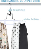 AMKUFO 12 Pack Pants-Hangers Skirt-Hangers, Plastic Pant-Hangers-for-Women Men, Pants-Hangers-Space-Saving, Clamp Hangers-for-Pants Jeans Shorts Tie Belt