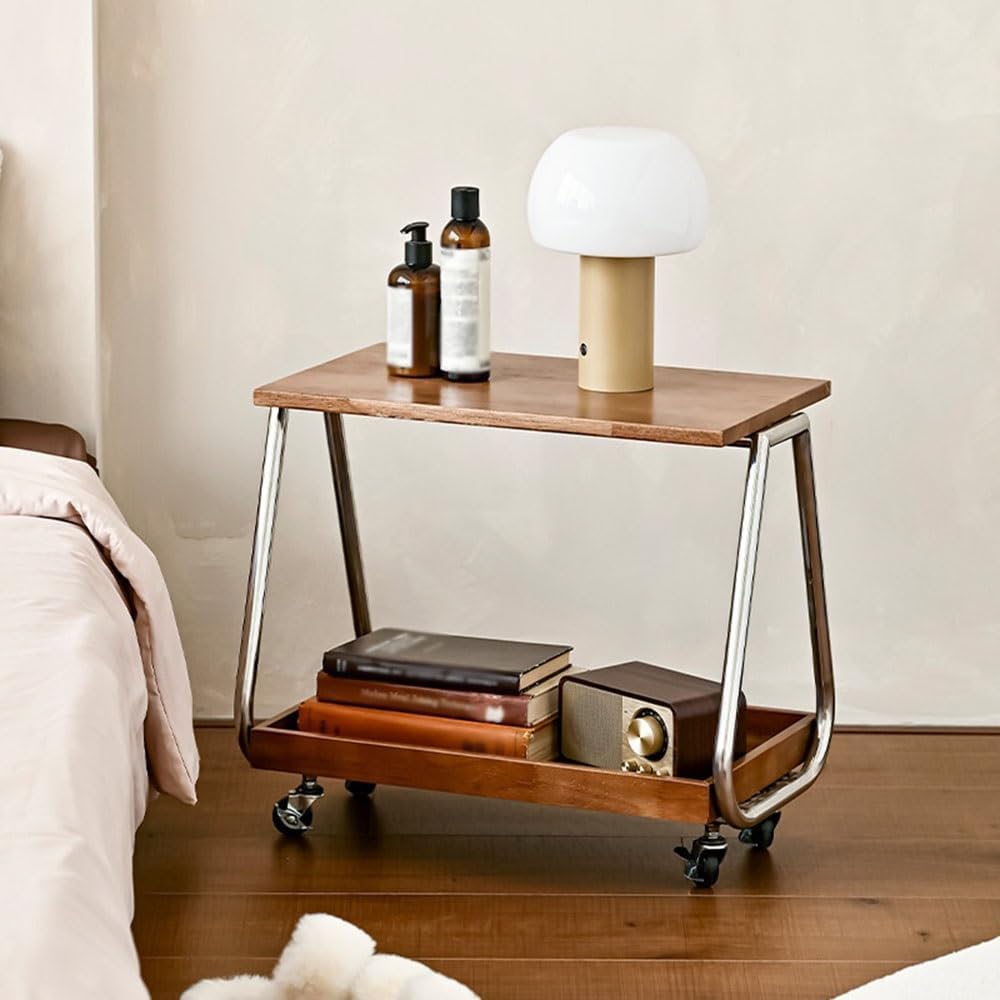 Mobile Side Table Mobile Sofa Side Table Modern Minimalist Trolley Wheeled St...