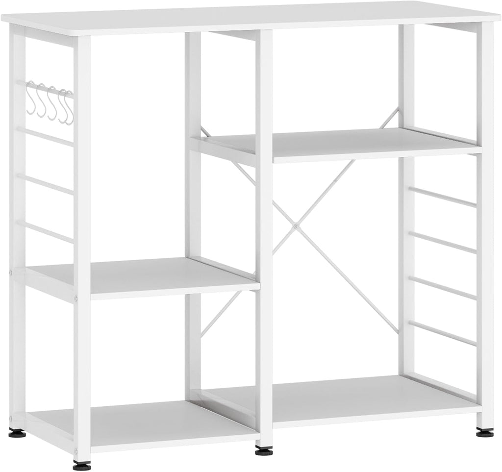 sogesfurniture Kitchen Baker's Rack, Utility Microwave Oven Stand 3-Tier Stand for Kitchen Storage Workstation Shelf, White