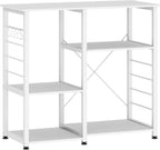 sogesfurniture Kitchen Baker's Rack, Utility Microwave Oven Stand 3-Tier Stand for Kitchen Storage Workstation Shelf, White