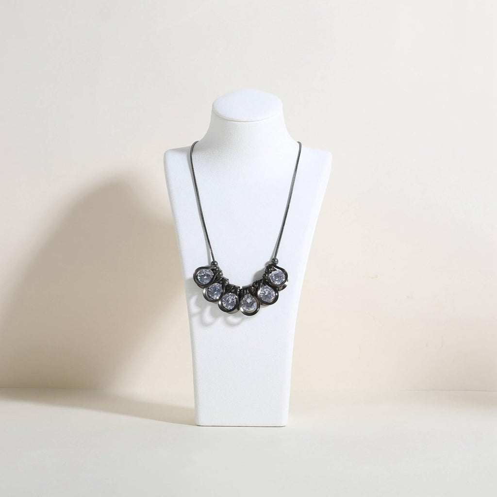 GemeShou White necklace storage organizer for sale, Velvet necklace holder stand, jewelry bust display stands, Jewelry Mannequin for Countertop, Showcase【White-Medium height 10.43 inch】