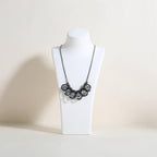 GemeShou White necklace storage organizer for sale, Velvet necklace holder stand, jewelry bust display stands, Jewelry Mannequin for Countertop, Showcase【White-Medium height 10.43 inch】