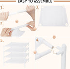 STORAGE MANIAC Sweater Drying Rack, Mesh Clothes Drying Rack, Stackable Laundry Drying Rack, Lay Flat Dryer for Delicates, Portable Dry Rack for Indoor or Outdoor, White, 4-Pack