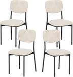 Modern Dining Chairs Set of 4, Stackable Upholstered Dining Room Chairs, Kitchen Chairs w/Soft Velvet Backrest & Sturdy Metal Legs for Living Room, Restaurant, Cream Beige