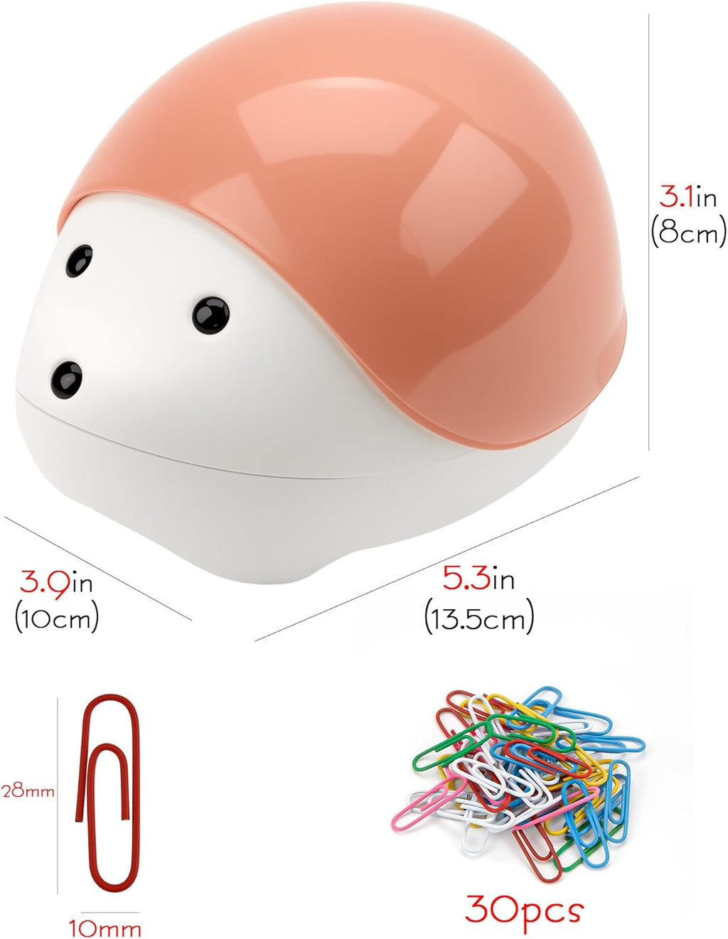 SHIDOW Hedgehog Magnetic Paper Clip Holder – Cute Desk Organizer for Office Supplies, Binder Clips, and Pins