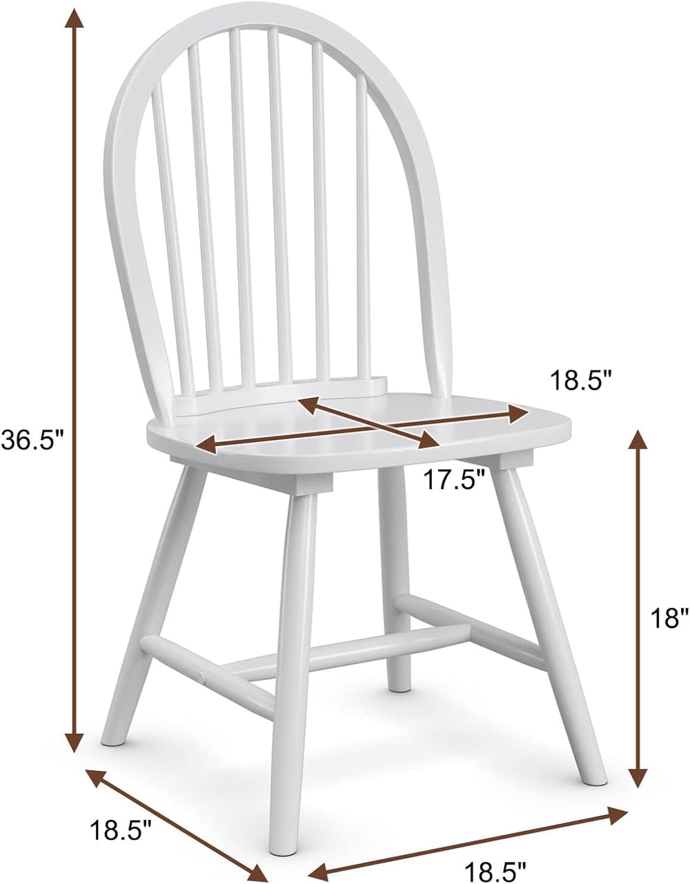 COSTWAY Windsor Dining Chairs Set of 2, Mid-Century Modern Wood Chairs w/Spin...