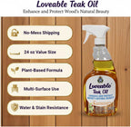 EcoDecors Fully Assembled SnazzyCorner® 18" Teak Shower Bench, Corner Shower Stool, w Shelf, Plus Loveable Teak Oil Spray Bottle 24 oz, Loveable Teak Cleaner 32 oz, Space Saver Corner be