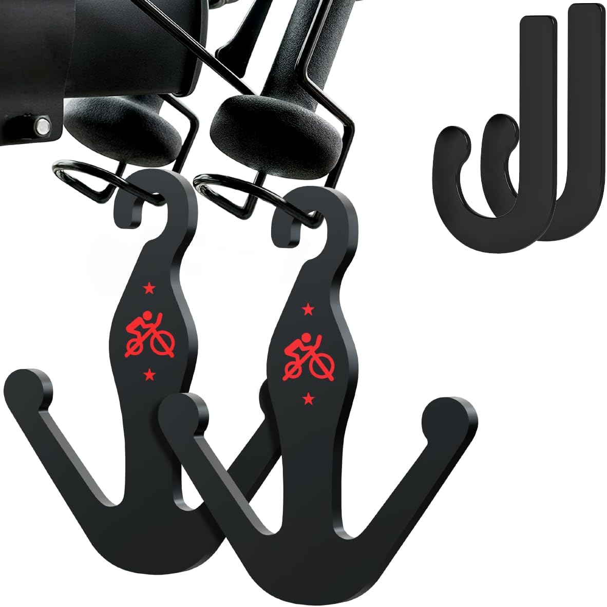 Shoes Hangers Compatible with Peloton Original Bike & Bike+, 2 Count | Accessories for Holding 2 Pair of Shoes, Plastic Shoe Hanger Hook, Matte Black