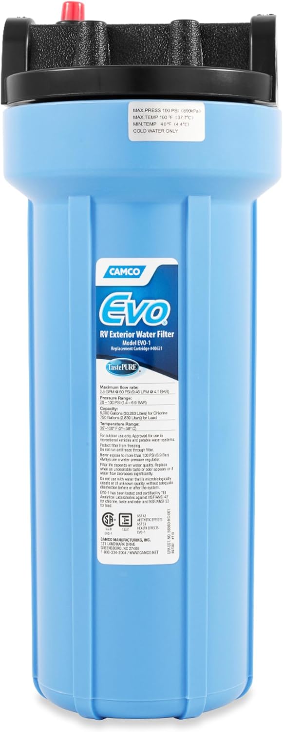 Camco Evo RV Water Filter - Complete Filtration Kit - Made in the USA