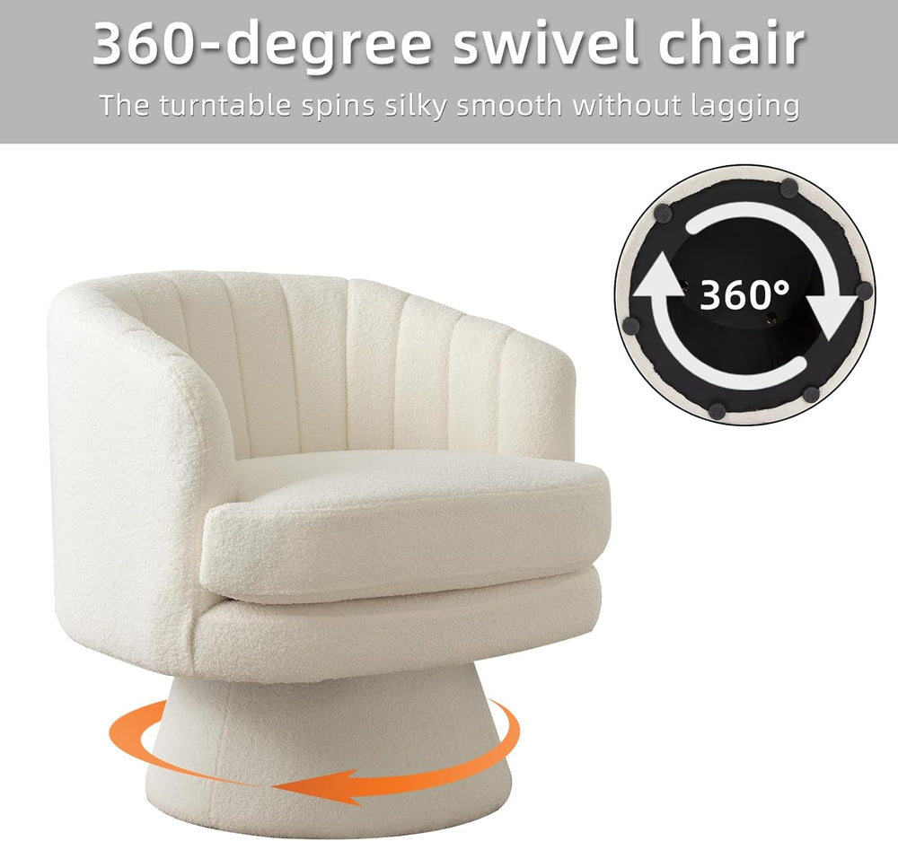 CANMOV Swivel Accent Chair with Armrest, Modern 360 Degree Swivel Barrel Chai...