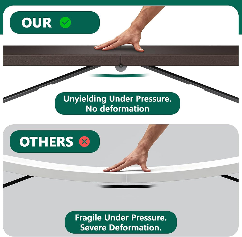 6FT Folding Table, Heavy Duty Plastic Fold-in-Half Utility Table with Handle,...