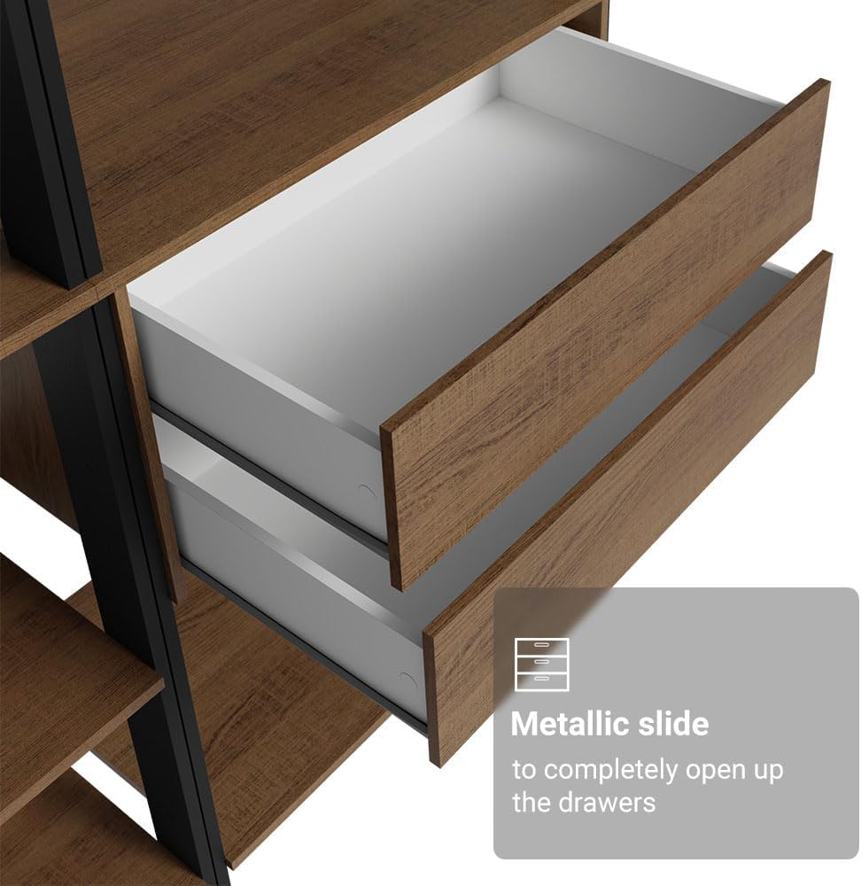 Madesa Kitchen Pantry Storage Rack with 4 Drawers and Open Shelves 78" L...