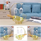 Metal Wine Rack, Tabletop Wine Glass Holder, 1 Bottle+2 Cups Glod | Wine holder countertop，wine bottle decorative,wine bottle and glass holder，wine bottle holder counter，wine drying racktop