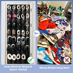 Over the Door Shoe Organizer, 24 Large Breathable Mesh Pockets, Hanging Storage Holder, Hanging Shoe Organizer(Black)