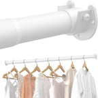 3 PACK Closet Rods for Hanging Clothes, 17 to 28 Inches Stepless Adjustable Metal Closet Rod, 1.3 Inches Heavy Duty Clothes Hanging Rod for Closet Wardrobes Laundry RV, White