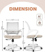 NEO CHAIR Office Desk Computer Chair Ergonomic Mesh Gaming Cushion Seat with Comfy Lumbar Mid Back Support Adjustable Height Swivel Rolling Wheels for Home Task (Beige)