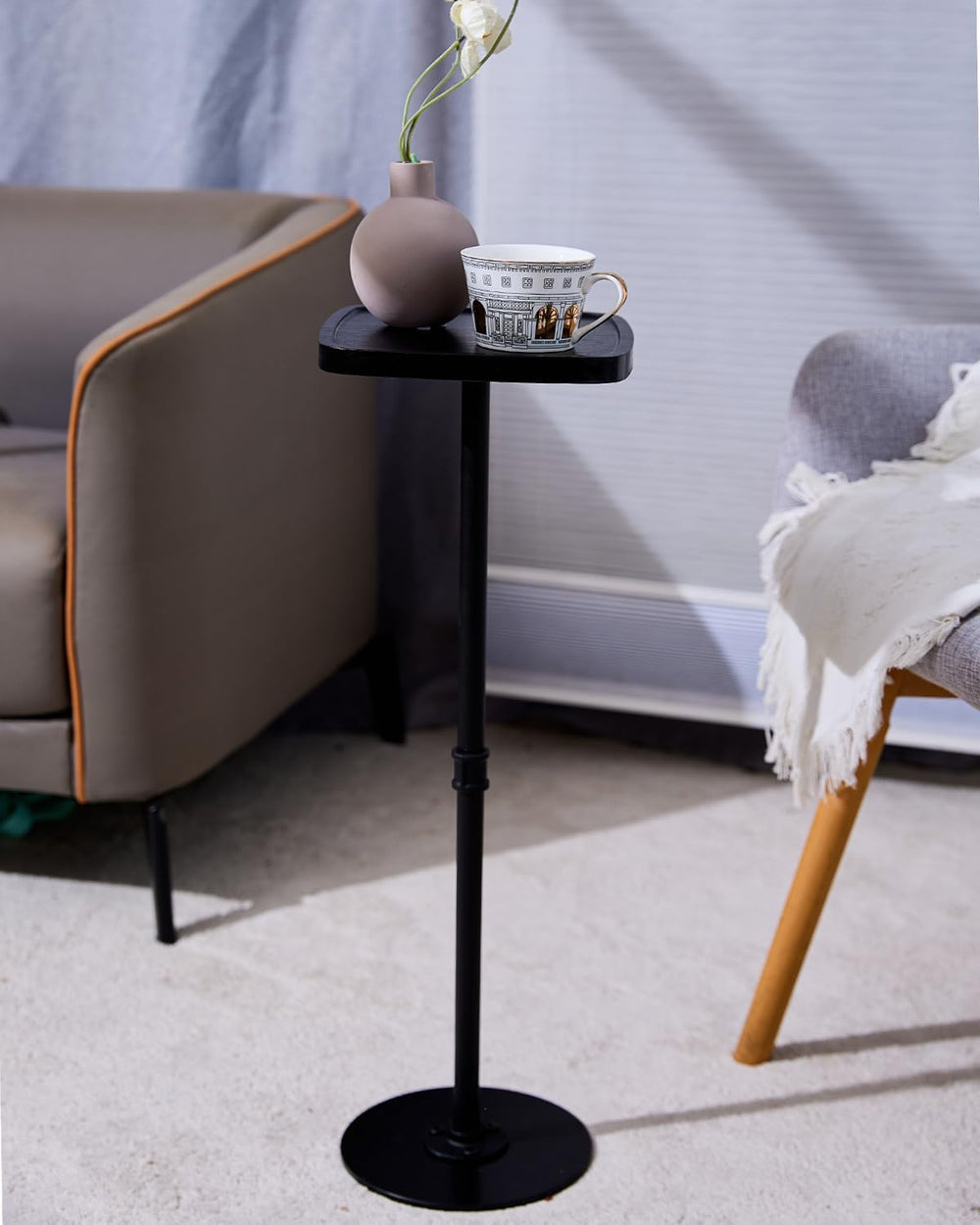Drink Table, Small Pedestal Side Table, Cocktail Martini Tables Drink Stand, ...