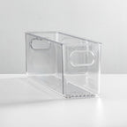 mDesign Plastic Long Stackable Storage Organizer Container, Organization Bin w/Handles for Kitchen, Pantry, Fridge, Freezer, Cabinet, Perfect to Hold Breast Milk - Ligne Collection - Clear