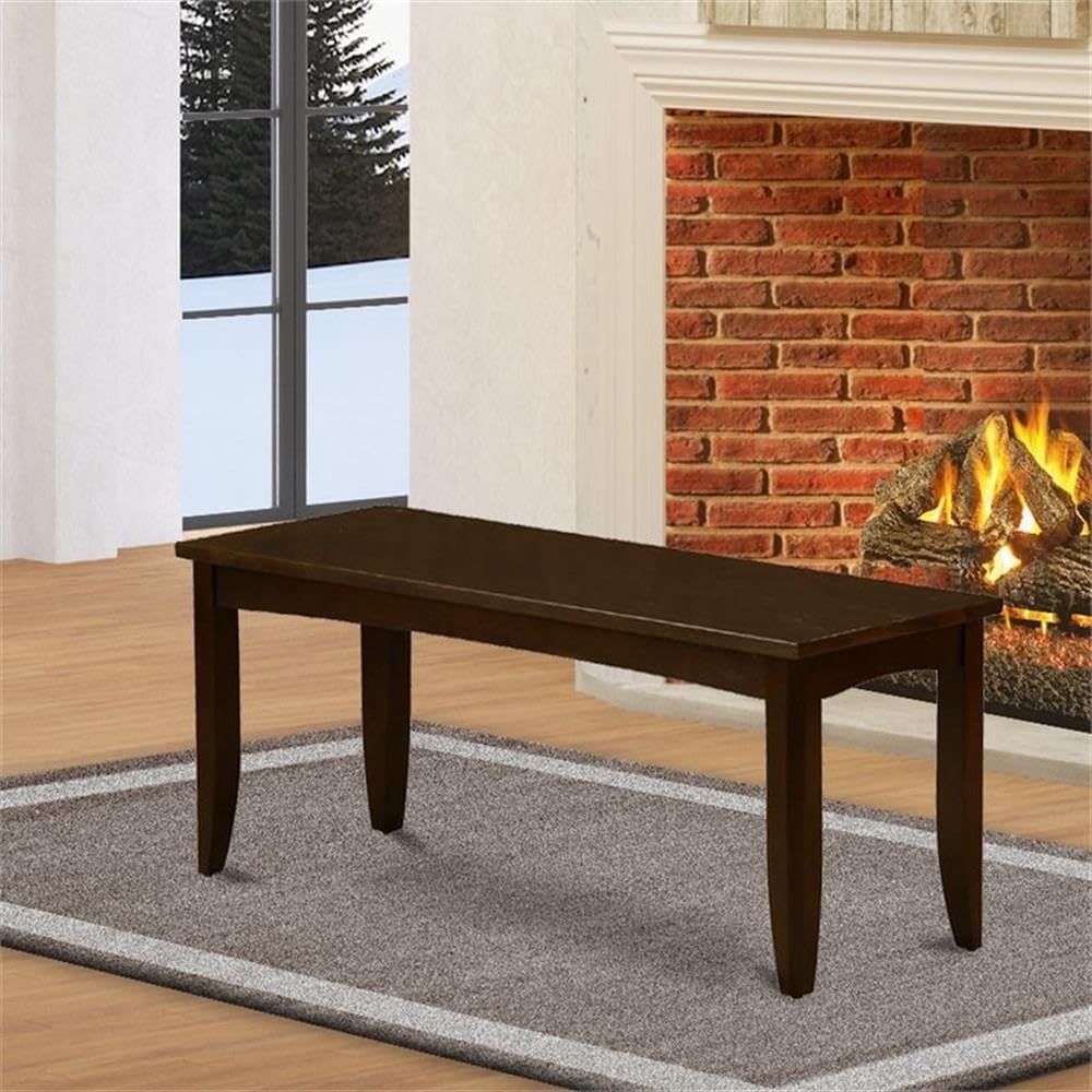 East West Furniture PFB-CAP-W Parfait Dining Table Bench with Wooden Seat, 52...