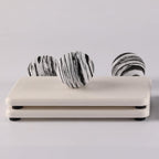 2 Pcs Water Absorbing Stone Trays, Kitchen/Bathroom Sink Soap Dish, Diatomite Tray Used for Hand Soap & Cosmetic Bottles in The Modern Home, 3.15" W x 6.3" L, White