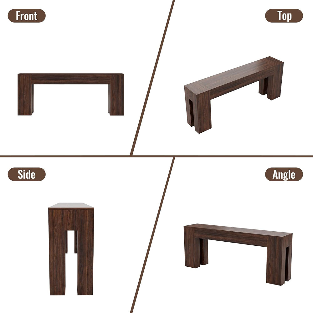 Epecoya 79-Inch Sofa Console Table for Entryway Living Room, Walnut Brown | F...