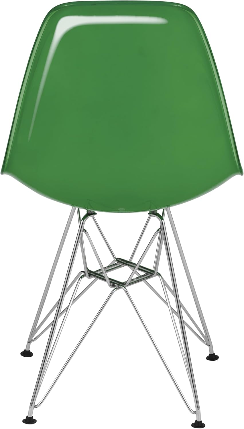 LeisureMod Cresco Acrylic Dining, Modern Chrome Eiffel Base and Curved Back D...