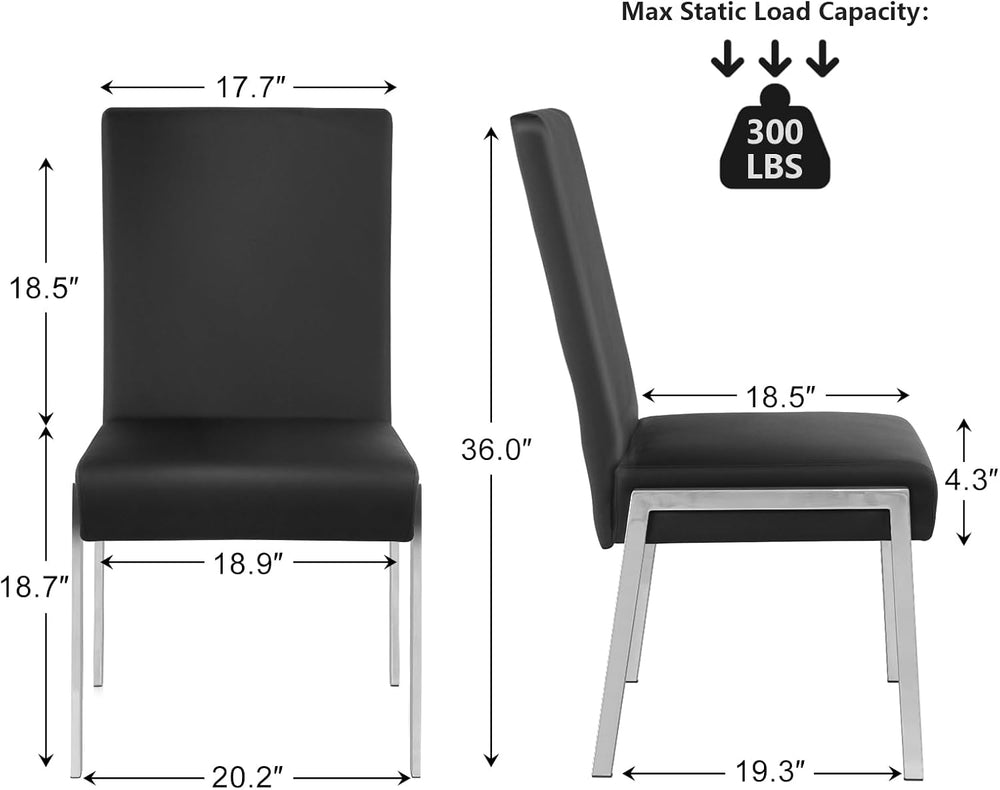 Modern Dining Chair Set of 2, Comfortable Dining Chair with Thick Cushions | ...