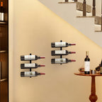 B4Life Wine Rack Wall Mounted 6 Bottles, Metal Hanging Wink Racks for Wall | Collectors, Liquor, Champagne, Under-Stair Walls, Wine Cellars, Decorative Display With Empty Bottles, Home Bar, Cellar